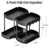 Ukeetap 2 Pack Multi-Purpose Pull-Out Storage Organizers, Under Sink Organizers and Storage for Bathroom & Kitchen, Under Cabinet Organizers and storage, 12.8 Inch, Black ukeetap