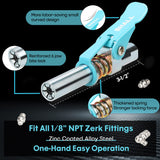 SHALL Grease Gun Coupler, Quick Release & Strong Locking Grease Gun Couplers w/Zerk Fittings Cleaner, 10000 PSI High Pressure Grease Gun Tips, Compatible with All Grease Guns 1/8" NPT Grease Fittings SHALL