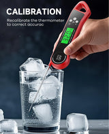 SILVLF Meat Thermometer Digital, Instant Read Thermometer with Backlight, Calibration & Hold Function, Waterproof Food Thermometer for Kitchen and Outside, BBQ, Turkey, Candy, Liquids, Beef (red) SILVLF