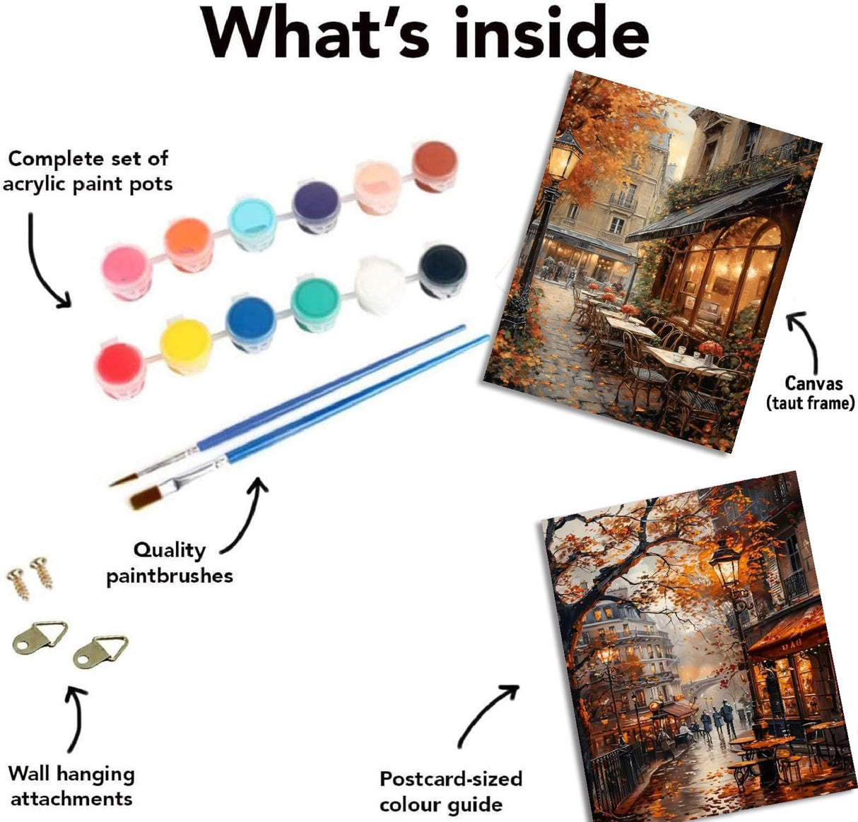 2 Pack Fall Paint by Numbers Kit for Adults Beginner with Framed,Cafe Easy Adult Paint by Number Kits on Canvas DIY Painting for Beginners Art by Numbers for Home Wall Decor 10x12Inch NEGEKFKX