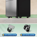 DEVAISE 3-Drawer Slim File Cabinet, Vertical Filing Cabinet, Fully Assembled Except Casters, Black DEVAISE