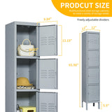 Reegangfa 4 Doors Metal Locker Locking Storage Lockers for Employees, 66" H Home Office Gym Cabinet Steel Wardrobe, for Office Home School Staff Assembly Required Reegangfa