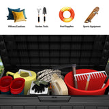 Mars Villa 45 Gallon Outdoor Storage Box, Resin Deck Box Waterproof, Storage Chest for Outside Patio Furniture Cushions, Pool Supplies, Garden Tools, UV Resistant and Weatherproof, Black Mars Villa