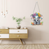 Hanging Diamond Art Kits for Adults Beginners, Elephant Flower Diamond Painting Pendant Kit, DIY Acrylic 5D Special Shaped Crystal Diamond Gem Art Painting Hanging Ornament for Home Wall Decor Genius maker