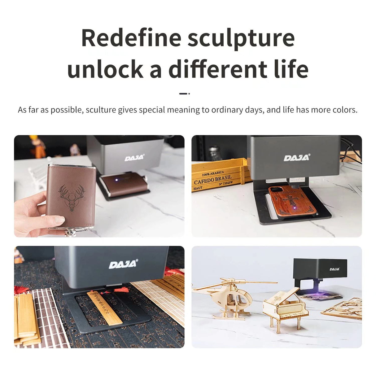 FONLAND DJ6 Entry Laser Engraver DJ6 Engraver for Wood Fabric Non-metal and Non-glass,Portable Desktop Laser Engraver Machine for DIY FONLAND