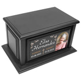 Personalized Solid Wood Human Urns for Ashes 250lbs, Custom Urn Box for Human Ashes, Large Burial and Cremation Urns for Ashes, Black Wood Color (Design 10) Basic Fundamentals