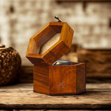 Wooden Watch Box, Single Slot Watch Display Case Mens Watch Box Organizer, Dark Rosewood Watch Cases for Men Watch Storage, Valentines Gift Watch Organizer Holder Case for travel with Glass Lid Royal Craft Expertise