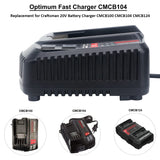 Qbmel 20V Battery Charger Replacement for Craftsman V20 Lithium Ion 20Volts Battery CMCB104 CMCB202 CMCB201 CMCB209 CMCB205 CMCB100 CMCB102 CMCB101 with USB Port(Only for 20V,not for 19.2V) Qbmel