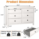 BTDWI Farmhouse 6 Drawer Dresser & 2 Nightstand Sets 3 Piece for Bedroom, Wood Dresser with Metal Handle for Bed Room, Light Beige BTDWI