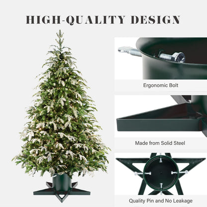 Christmas Tree Stand for 6ft Real Tree Green Christmas Tree Holder for Holiday Home Party Christmas Tree Decorations Fits Up to 4.7" Live Xmas Tree Trunks