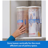 Buddeez Bread Buddy Bread Box – Fresh Bread Storage Container, Plastic Sandwich Bread Dispenser, White Lid, Pack of 1 Buddeez