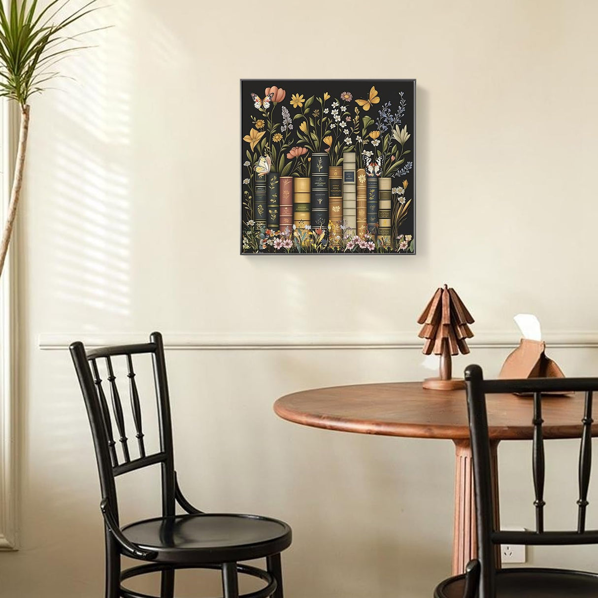 Paint by Numbers for Adult, Book Paint by Numbers Kit for Adults Beginners, DIY Book Acrylic Painting on Canvas for Home Wall Art Decor 16x16 Inch Mandun