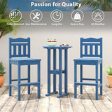 Sundale Outdoor 39 Inches Height Adirondack Bar Table, Patio HDPE Pub Height Round, All Weather High Top Bistro Desk for Outside Table Porch Balcony Poolside, Navy Blue Sundale Outdoor