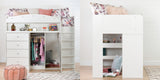South Shore Tiara Loft Bed with Desk, Twin South Shore