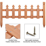 Yaheetech Decorative Garden Fence-Landscape Wood Picket Fencing Ornamental Panel Border Edging Patio Flower Garden Bed Pool Fences Outdoor, Light Brown- 532.5 in Yaheetech