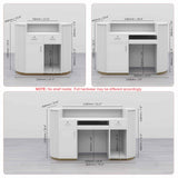 M2 Retail Reception Desk, White Upgraded Reeded Front Counter for Beauty, Spa, Nail, Hair Salon, Lobby, 1800 * 600 * 1000mm (71 * 24 * 39'') M2 Retail