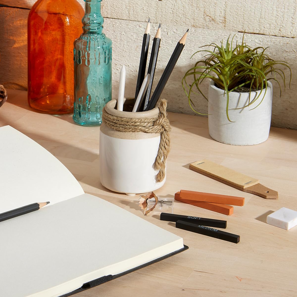 KINGART 13-Piece Sketching & Drawing Set – Complete Artist Kit with Graphite, Charcoal & Pastel Pencils, Blending Tools & Eraser in Portable Case – Art Supplies for Beginners & Professional Artists KINGART