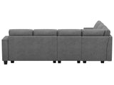 Belffin Chenille Modular Sectional Sofa Convertible L Shaped Corner Couches for Living Room with Storage Armrest with Cup Holder Light Grey Couch Belffin