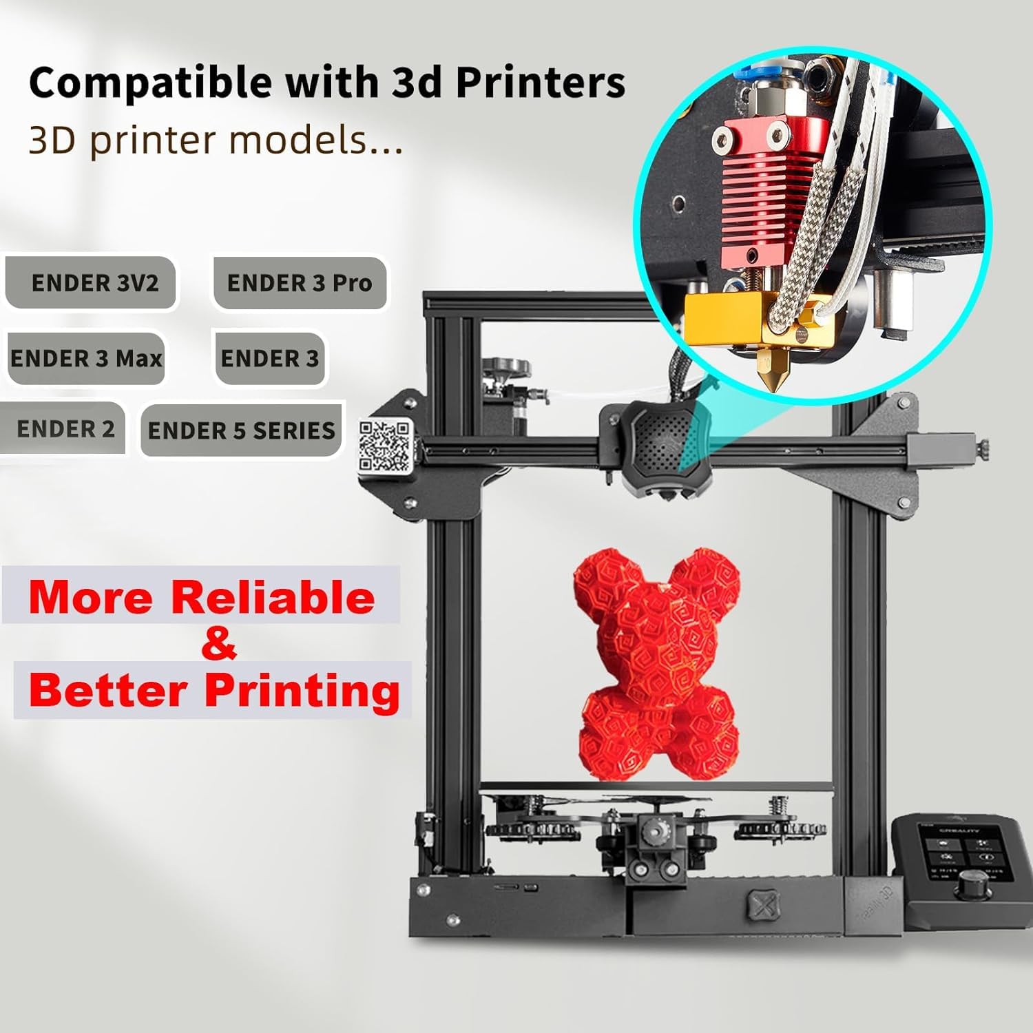 5Aplusreprap Ender 3 Hotend Upgrade: M3 Stud Thermistor,Fast Replaced, Compatible for Creality Ender 3 V2/Pro,CR-10 J-Head Hotend Replacement, Assembled Extruder 3D Printer Hot end Kit 24V 40 - WoodArtSupply