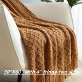 CREVENT Home Farmhouse Decor Rustic Couch Sofa Chair Bed Throw Blanket, Soft Warm Light Weight for Travelling in Spring Summer (50''X60'' Brown) CREVENT