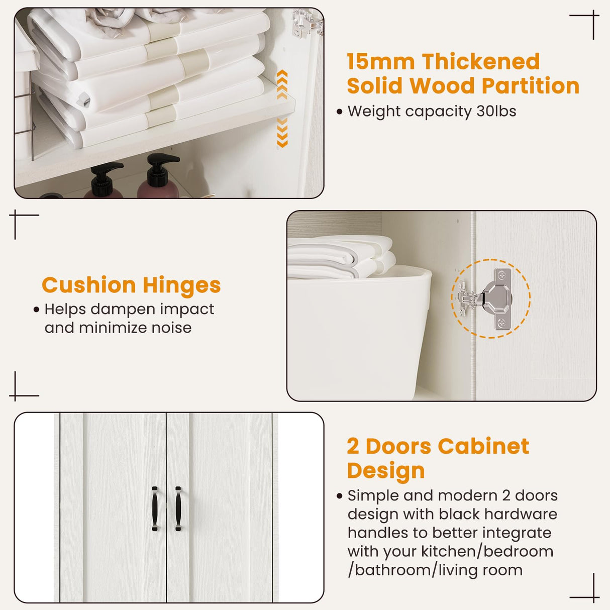 Teekyooly 70" Tall Storage Pantry Cabinet, Bathroom Floor Organizer Storage Cabinet with 2 Doors and 6 Adjustable Shelves, Standing Utility Cabinet for Dining Room, Food Storage and Kitchen, White Teekyooly