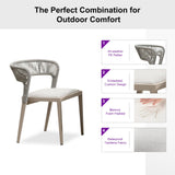 PURPLE LEAF 9 Pieces Outdoor Dining Set Patio Table and Chairs Set Aluminum Rattan Wicker Patio Dining Set for Lawn Backyard Deck Champagne PURPLE LEAF