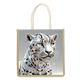 MVVMTOP Diamond Painting Kit Handbag, 5D DIY Leopard Pattern Diamond Art Crystal Special Shape Crystal Artificial Canvas Bag, Shopping Storage Tote Gift Large Storage Bag MVVMTOP