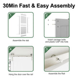 36in x 84in White Sliding Barn Door with 6.6ft Brushed Nickel Barn Door Hardware Kit Track Kit Included,Easy Assembly Wood Slab with Predrilled Holes,Water-Proof & Scratch-Resistant PVC Surface GELA