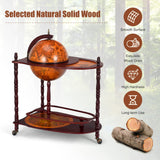 Goplus Globe Bar, 34.5” Globe Bar Liquor Cabinet with Wheels, Bottom Shelf, Old World Map, 16th Century Italian Replica Bar Globe, Retro Wine Stand, Goplus