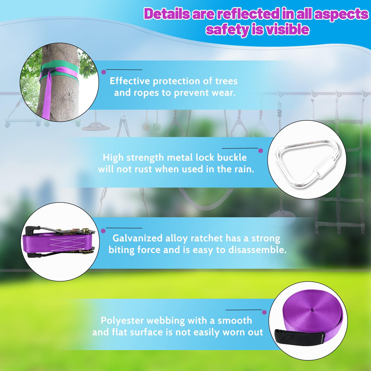 AOBOTE Ninja Warrior Obstacle Course for Kids,2x56ft Slackline with 12 Accessories,Saucer Swing with 360 Degree Rotating Wheel,Ninja Course for Kids Outside(AB010001-3) AOBOTE