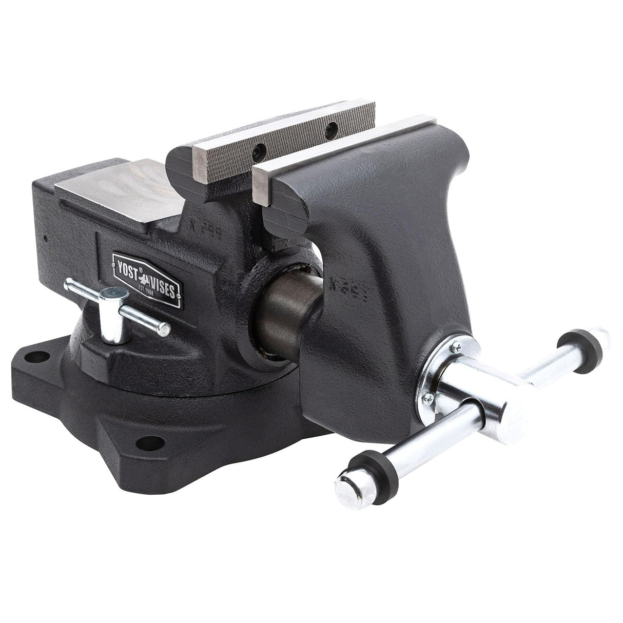 Yost HD550-C Heavy Duty 5-1/2 Inch Mechanics Work Bench Vise | Heavy Duty Woodworking & Metal Work Table with Secure Grip Swivel Base | 60,000 PSI Casting Iron Material with Extra-large Anvil Surface Yost Tools