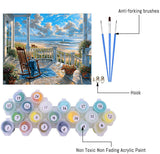 Landscape Paint by Numbers Kit for Adults Beginners, Beach Adult Paint by Numbers on Canvas, Acrylic Painting Crafts for Home Decor (16x20inch) Clendo