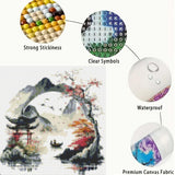 GEMFAMILY Diamond Painting Kits for Adults Beginner,5D Diamond Art Kits for Courtyard Under The Cherry Blossom, DIY Full Drill Landscape Diamond Dot Gem Art Kits for Home Decor 13.8 x 13.8 Inch GEMFAMILY