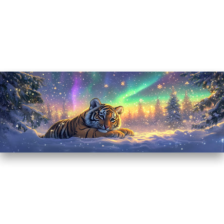 Bimkole Large Diamond Art Kits for Adults Tiger, Full Drill 5D DIY Rhinestone Embroidery Set Paint with Diamonds Art Aurora by Number Kits Cross Stitch Home Wall Craft Decoration 31.5x11.81 Inch Bimkole