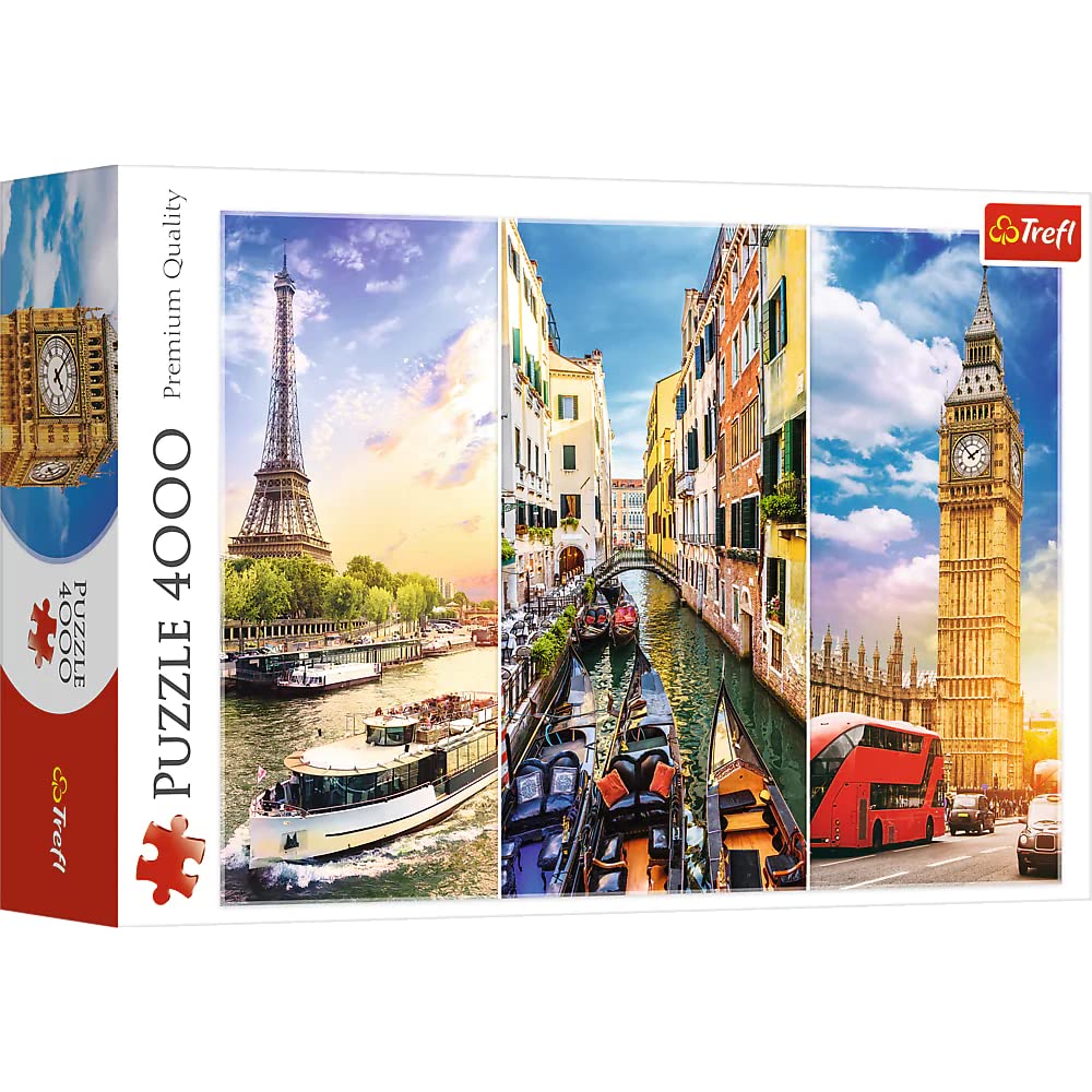 Trefl Trip Around Europe 4000 Piece Jigsaw Puzzle Red 54"x38" Print, DIY Puzzle, Creative Fun, Classic Puzzle for Adults and Children from 15 Years Old Trefl