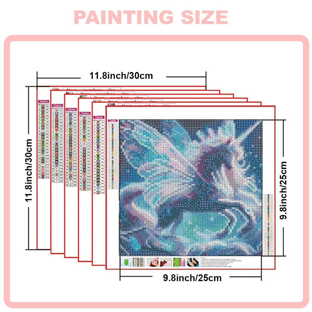 Diamond Art Kits for Adults, Unicorn Full Drill Diamond Painting Kits for Beginner and Kids, DIY Painting Art and Crafts for Home Office Bar Wall Decor, 12 x 12 Inch xinhong