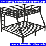 STERXONE Upgraded Version Thicken Metal Queen Over King Bunk Bed, Heavy-Duty Steel King Bunk Bed, Best Modern Bunkbed Queen Over King Size for Adults, Easy Assemble (Queen/King) STERXONE