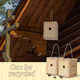 Qualirey 2 Pack Wood Carpenter Bee Traps with Solar Lights, Wasp Traps Outdoor Hanging Hornet Traps Effective Boring Hornet Trap for Outdoor Gardens Patios, 4.1'' W x 4.8'' H x 5.9'' D Qualirey