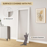 BARNSMITH 36in x 84in Glass Barn Door with 6.6FT Sliding Door Hardware Kit Included, 1 Lites Panel Frosted Glass Barn Door, Solid Wood Water-Proof PVC Surface,No Assembly Required,White BARNSMITH