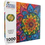 Cross & Glory - Rainbow Mandala Mirage - 1000 Piece Jigsaw Puzzle for Adults | Mesmerizing Colorful Design | Premium Quality | 20x27 Inches | Perfect for Family Fun Cross & Glory