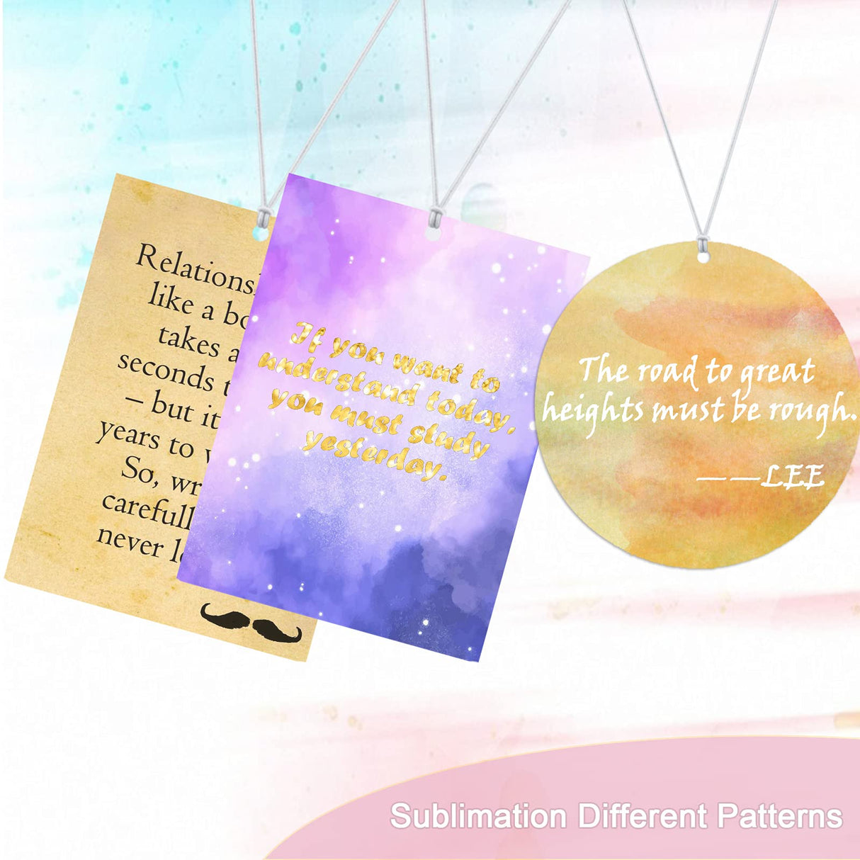 ArtCute 101Pcs Air Freshener Sublimation Blanks Kits Car Scented Hanging Sheets Polyester Felt Air Freshener Sheet for DIY Car and Home with Elastic Rope and Self-Seal Bags (Circle+Rectangle) ArtCute