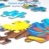 Jigsaw Puzzles for Kids Ages 4-8, 108 Pieces Whale Shaped Cardboard Puzzles for Animal Lovers, Sturdy Floor Puzzles Box and Poster, Educational Toys Gift for Boys Girls, 23.38 x 14.72 Inch AivaToba