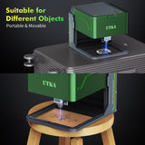 UTKA A1 5W Mini Laser Engraver,High Speed 8000mm/min Laser Cutter, Portable Laser Engraving Machine for Wood,Leather,Acrylic,Painted Metal,Laser Class1 Mini Engraver with 3.93 * 3.93in Engraving Area UTKA
