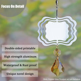 WindMage 12 Pack 3inch Sublimation Wind Spinner Blanks 3D Aluminum Metal Wind Sculpture Kinetic Spinners for Yard and Garden Indoor Art Sublimation Christmas Ornament Hanging Decoration (Photo Frame) WindMage