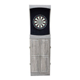 Hathaway Westwood Free-Standing Set-Includes 18, Steel-Tip Darts-Perfect for Family Game Rooms, Basements, Home Bars Dartboard Cabinet, Driftwood Hathaway
