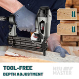 NEU MASTER Pneumatic Brad Nailer, 18 Gauge Nail Gun Fires 5/8-Inch to 2-Inch Brad Nails with Carrying Case, Safety Glasses, 800pcs Nails NEU MASTER