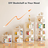 upsimples Rotating Bookshelf, 360° Display Corner Shelf for Book, 4 Tier Floor Standing Spinning Bookcase, Narrow Storage Rack for Kids Room, Bedroom, Living Room, White upsimples