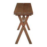 OSP Home Furnishings McKayla Flip-Top Expanding Desk to Dining Table, Distressed Brown Finish OSP Home Furnishings