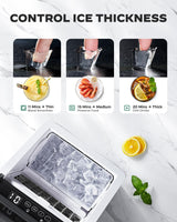 Silonn Ice Makers Countertop, 44lbs Per Day, 2 Ways to Add Water, Auto Self-Cleaning, Stainless Steel Ice Machine for Home Office Bar Party Silonn