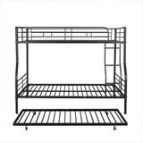 Harper & Bright Designs Full XL Over Queen Metal Bunk Bed with Trundle, Ladder & High Guardrail, Able to Split, Noise Free, Heavy-Duty Steel Loft Bed Frame with Safety Rail for Bedroom, Dorm (Black) Harper & Bright Designs